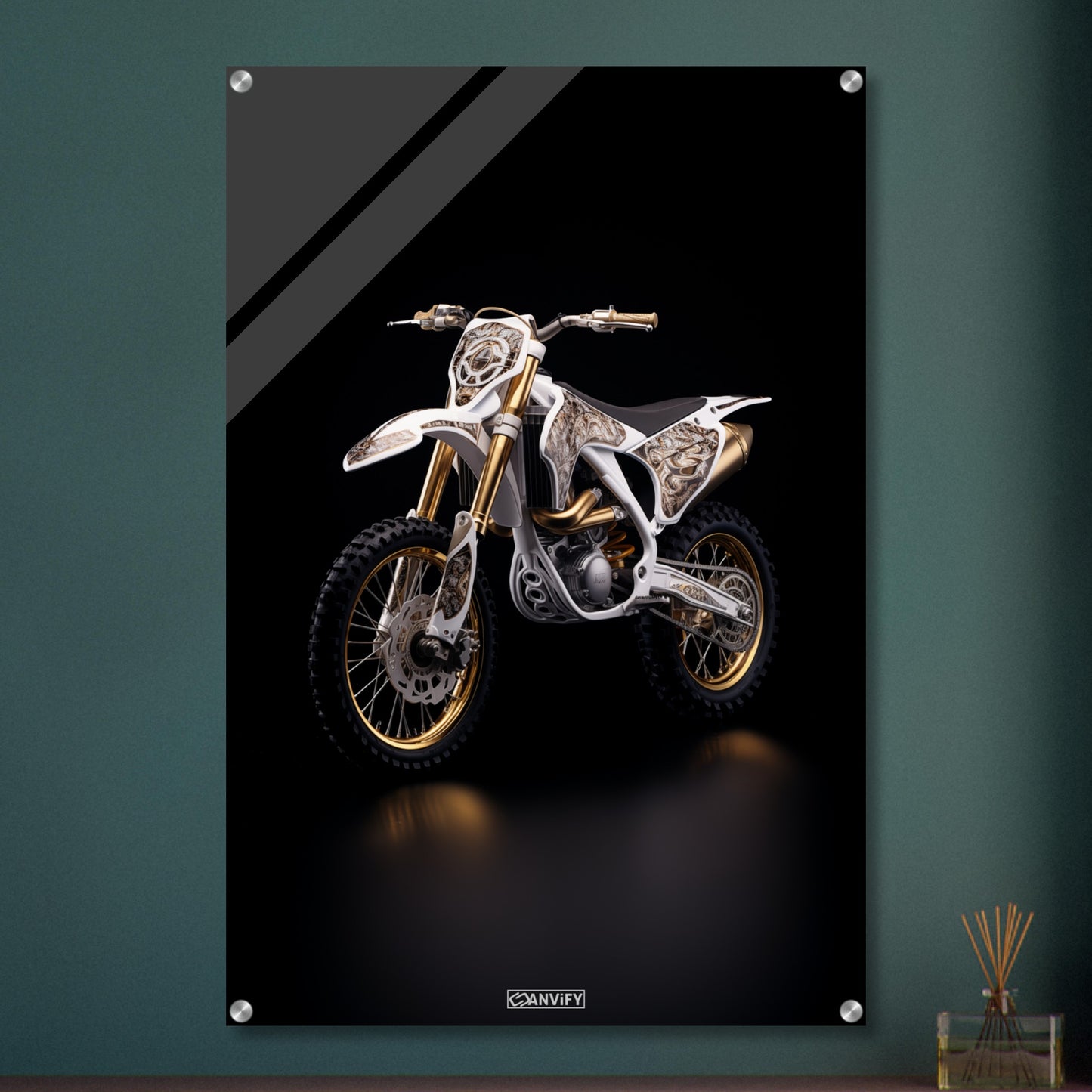 White and Gold Motocross