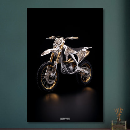 White and Gold Motocross