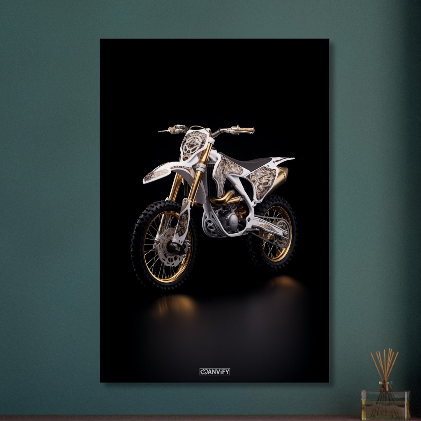 White and Gold Motocross